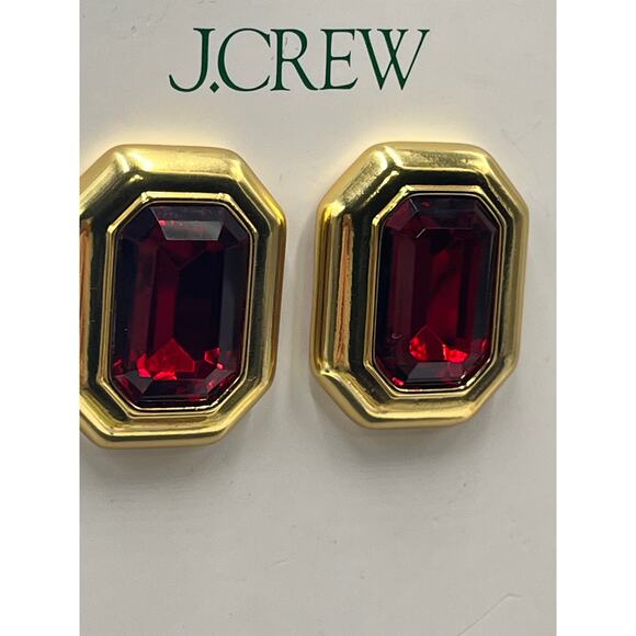 J. Crew Red Faceted Crystal Stone Gold Stud Jewel box Earrings
NWT NEW - Picture 2 of 9